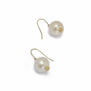 Single cotton pearl hook earrings by Anq